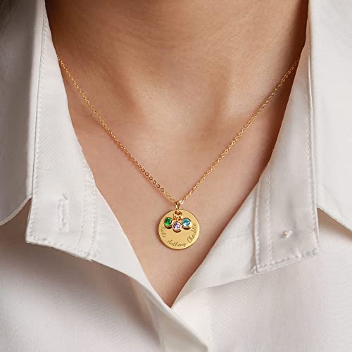 Mother Necklace With Birthstones, Kids Name Necklace, Mom Necklace