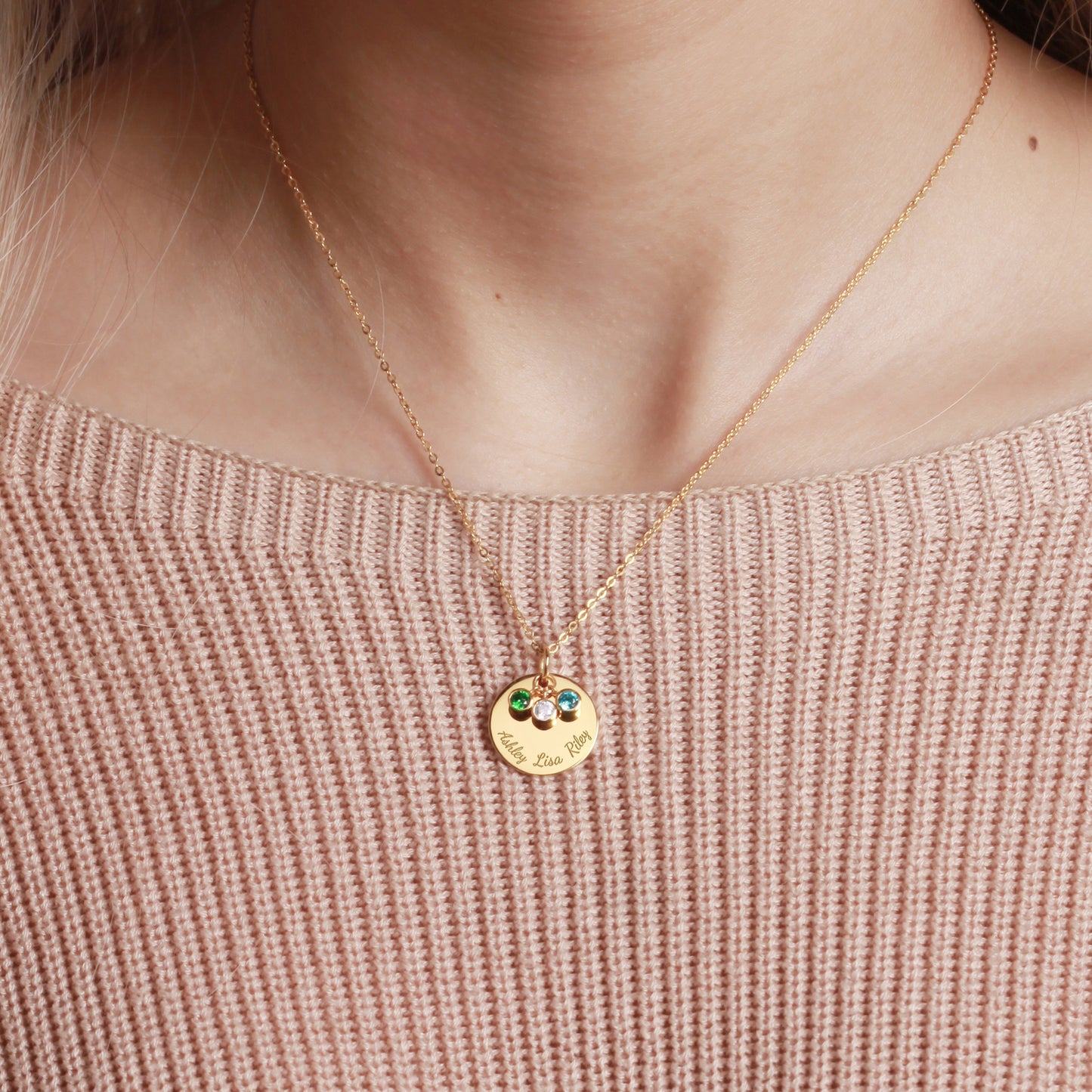 Mother Necklace With Birthstones, Kids Name Necklace, Mom Necklace